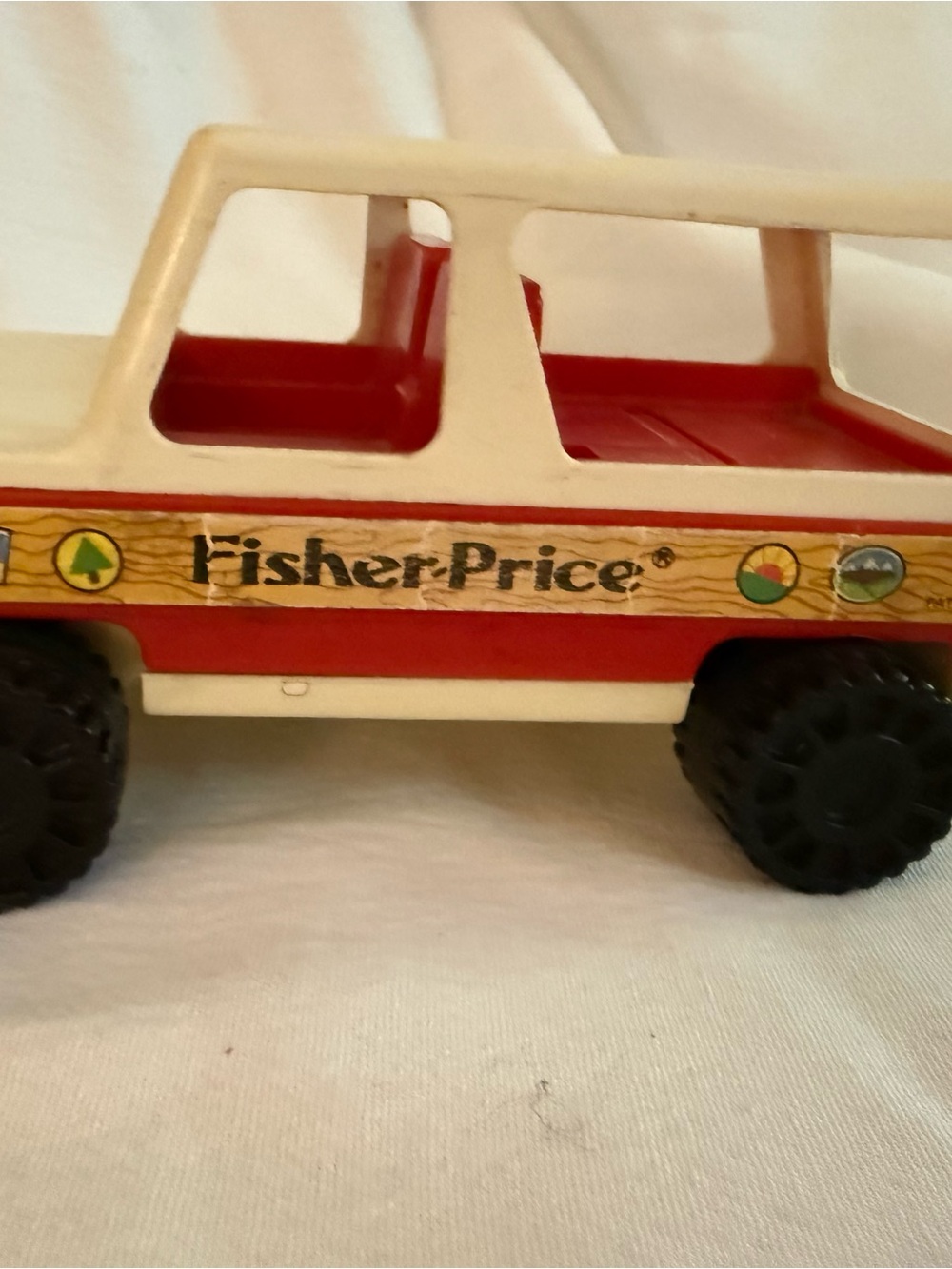 1979 Fisher-Price Kids Toy Scout 4x4 SUV - White and Red Camping Series - Picture 2 of 8